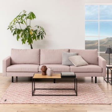 Seaford Rechthoekige Salontafel - Eikenblad, Zwart Onderstel, 100x50x40cm