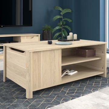 Salontafel Wendy 110x60cm met opbergruimte - eikdecor