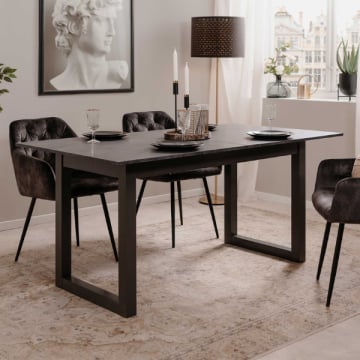 Verlengbare eettafel Sunyah 160/200 x 90cm - antraciet