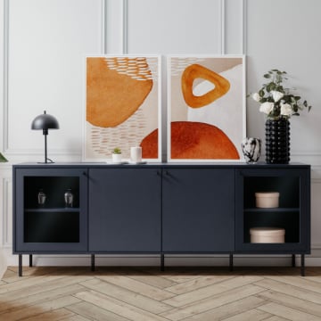Dressoir Carillon 180cm met vier deuren - marineblauw