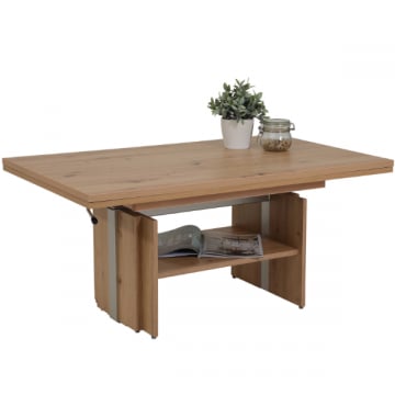 Salontafel Jeronne 110/177x68x53/69 cm-artisanale eik