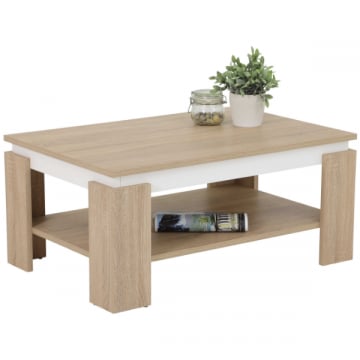 Salontafel Timo 90x60 cm-sonoma eik/wit 