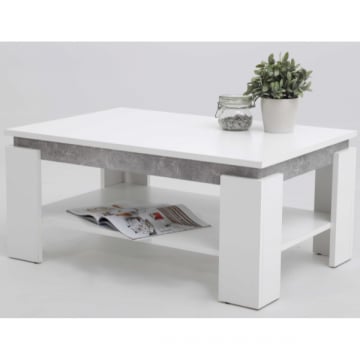 Salontafel Timo 90x60 cm-wit/beton