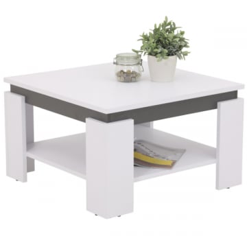 Salontafel Timo 68x68 cm-wit/antraciet 