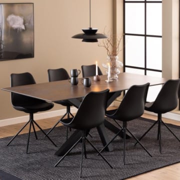 Eettafel Hennie 200x100cm - keramisch blad - roestbruin