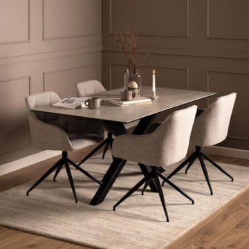Rechthoekige eettafel Hennie - 160x90x75,5 cm - grijs
