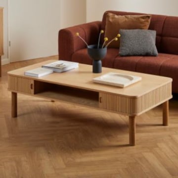 Salontafel Langley 130x70x40cm - met opbergruimte - eikfineer