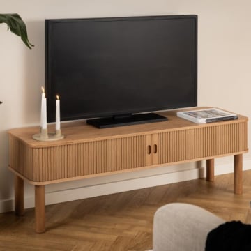 TV-meubel Langley - 140x40x45cm - 2 deuren - eikfineer
