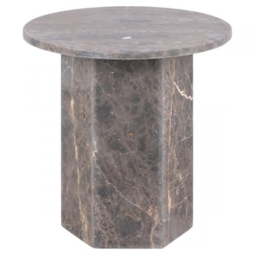Bijzettafel Naxos Ø50x50 cm - donkerbruin marmer