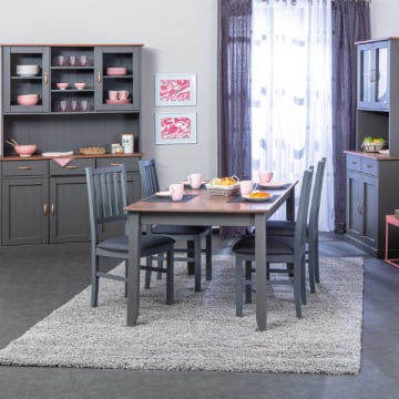 Eetkamer Cerci: eettafel, 2x buffetkast - grijs