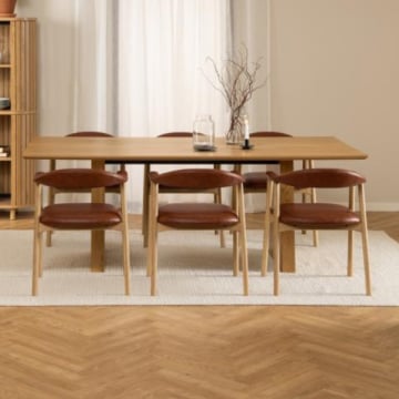 Rechthoekige eettafel Colima 210x100x75 cm - wilde eik