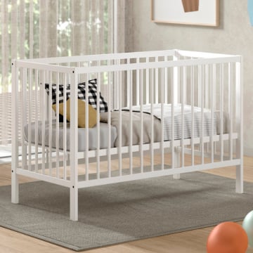 Babybed Dino | 60 x 120 cm | verstelbaar | wit dennenhout