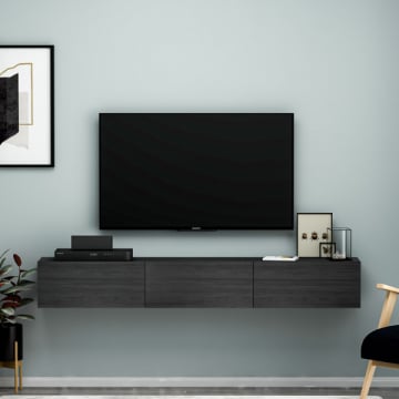 Tv-meubel Trent-Alexander - 31x180x26 cm - MDF/zwart