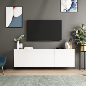 Tv-meubel Titus - 31x150x44 cm - MDF/wit 