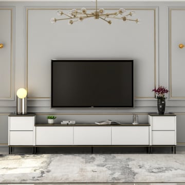 Tv-meubel Tiberi - 35x180x45 cm - MDF/wit 