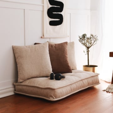 Rechthoekig kussen Kaida - 60x100x20 cm - Velvet/crème