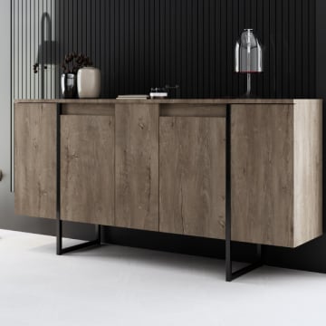 Dressoir Woody Fashion | 160 x 35 x 80 cm | Walnut Black-design