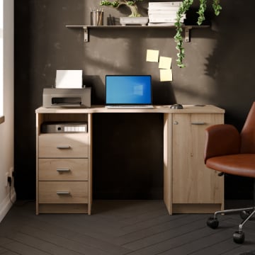Bureau Mao - 48,40x132,20x73,90 cm - Bruin/Kronberg eik 