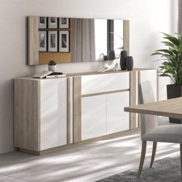 Dressoir Gaston 4 deuren - lichte Kronberg eik/wit