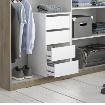 Ladekast Blokty - 39.6x39,30x76,3 cm - Wit/spaanplaat 
