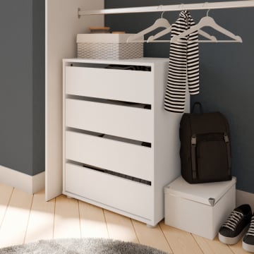 Ladekast Blokty - 76,3x60x39,6 cm - Wit/spaanplaat 