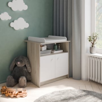 Verzorgtafel Helicia - 70x79,60x94x40 cm - Bruin/spaanplaat 