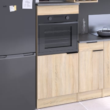 Kolomkast Fumay 60cm met 1 deur en plaats voor oven - eikdecor/betonlook