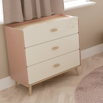 Commode Suzie - 39,60x86,90x88,50 cm - Roze/spaanplaat 