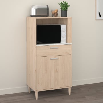 Magnetronkast Galatee met 1 deur & 1 lade - eikdecor/wit