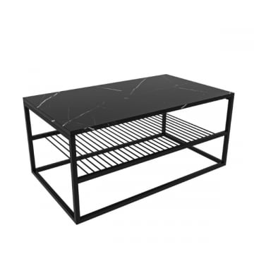 Salontafel | 18mm Melamine Spaanplaat | Zwart | 95cm x 43cm x 55cm