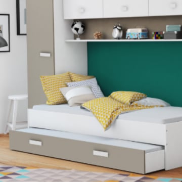 Bedlade Tidelle 90 x 200 cm-mat wit/beige