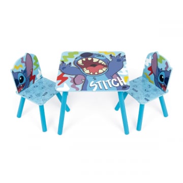 Kindertafel en -stoelen Lilo & Stitch - 50x50x42 cm - Blauw/spaanplaat