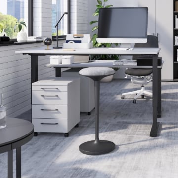 Bureau Presley 160cm mechanisch verstelbaar - lichtgrijs/antraciet