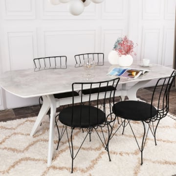 Vella Eettafel | 180x75x80 cm | Wit | Plastic Poten