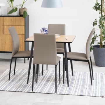 Eettafel Wilhelm 80x80 - wilde eik/zwart