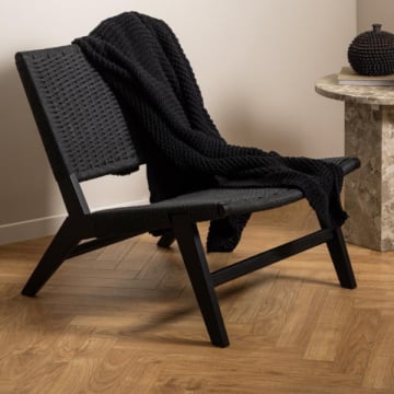 Loungestoel Carson - vlechtwerk - eik - zwart