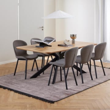 Rechthoekige eettafel Irwine 200x100x75cm - wilde eik