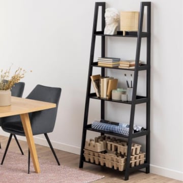 Boekenrek Wally met 5 planken - zwart