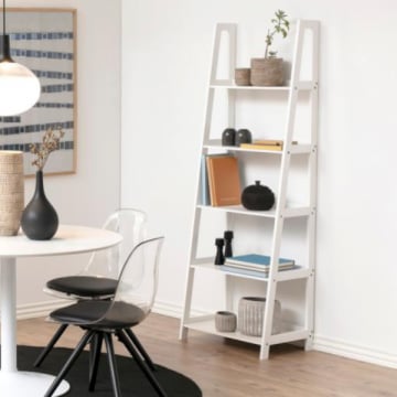 Boekenrek Wally met 5 legplanken - wit