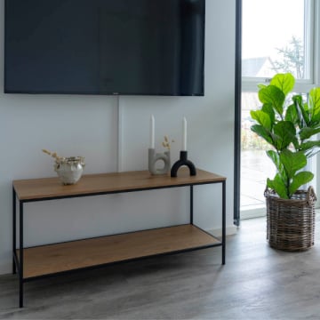 Vita Natural TV Stand - Eikenlook en Zwart.
