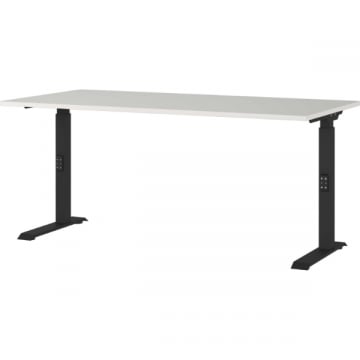 Bureau Cornel - 160x80x91cm - verstelbaar - lichtgrijs/zwart