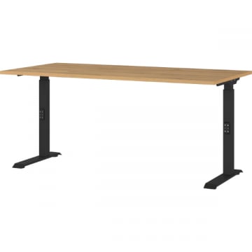 Bureau Cornel - 160x80x91cm - verstelbaar - eikdecor/zwart