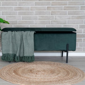 Bombay Gevlochten Jute Vloerkleed - Natuur ø90 cm
