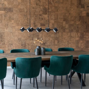 Eikenhouten eettafel naturel met gegolfde rand - 100x300x75 cm