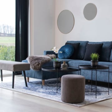 Blauw Havana Vloerkleed: 160x230 cm Chenille Polyester