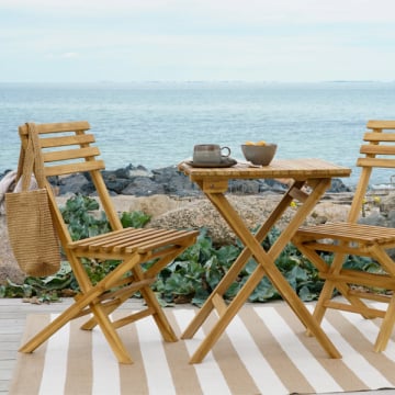 Cuenca Café Set - Teakhout 2-Stoelen en 1-Tafel Naturel.