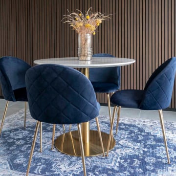 Elegante Bolzano Eettafel - Wit en Marmer | Ø90x75cm