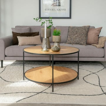 Vita Natuur Eiken Salontafel - Ø80x45 cm