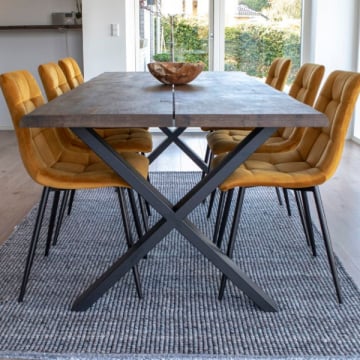Eettafel Toulon - Natuurlijk eiken, Golvende rand