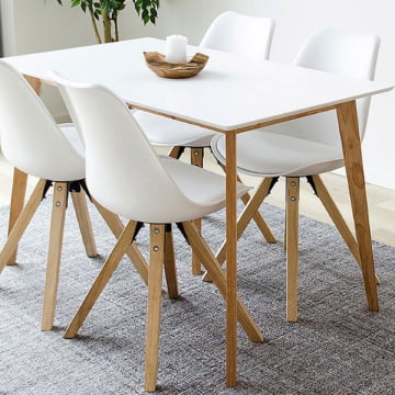 Vojens Eettafel - Wit/Naturaal | 70x120xh75 cm